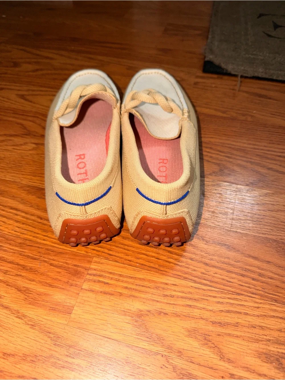 Rothy's Women's Cream and Tan Braided Slip-On Loafers